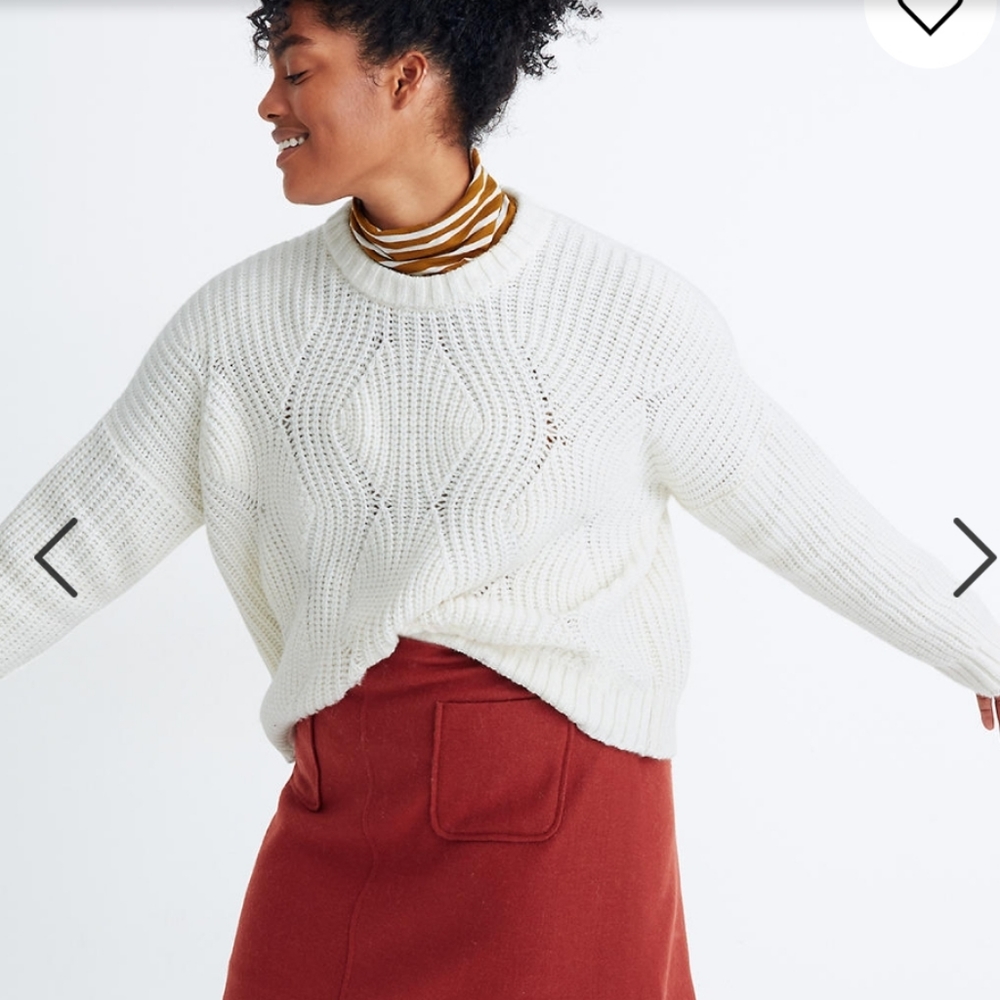 NWT Madewell Everett Rib Sweater Antique Cream 2X